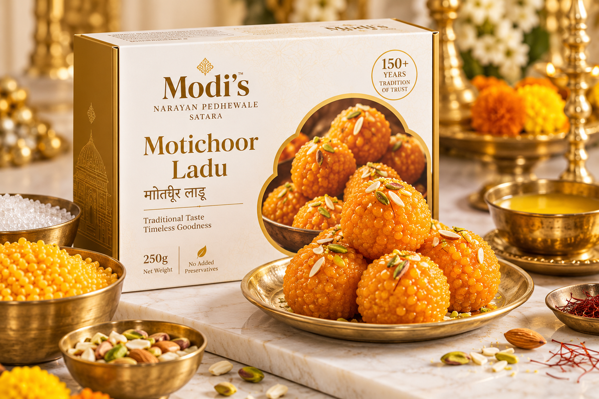 Modi's Motichoor Ladoo 500g | Traditional Indian Sweet from Satara