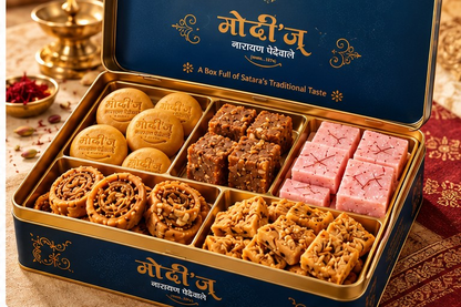 Modi's Discovery Box open showing sweets and savouries