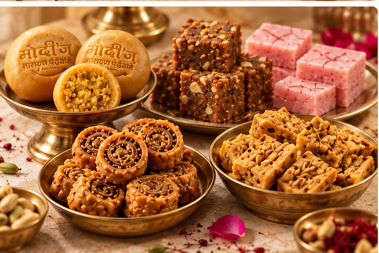 Modi's Discovery Box sweets and namkeen assortment