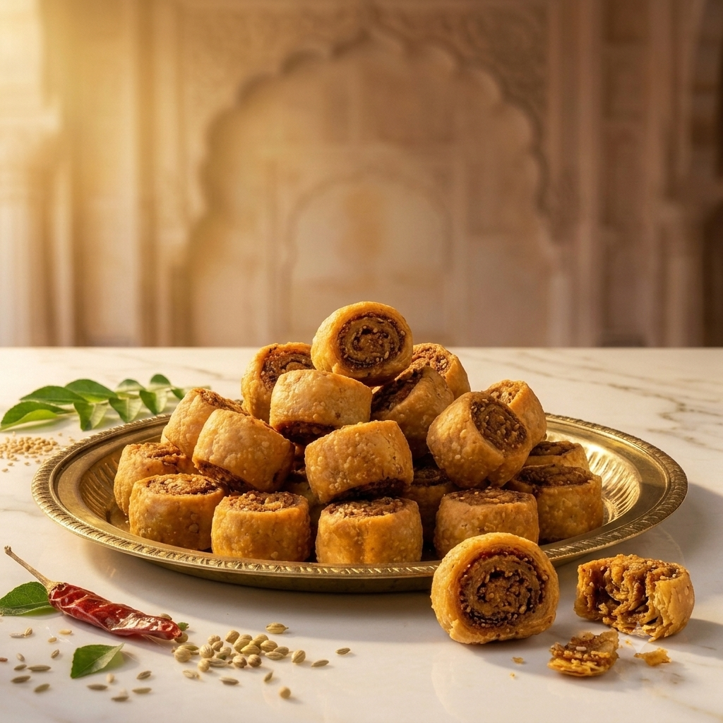 Crispy Traditional Maharashtrian Bakarwadi Close-up
